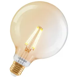 OSRAM E27 SMART+ MATTER Globe Lampe 6W wie 53W extra warmweiß Filament - dimmbar, steuerbar über App oder Sprache, kompatibel mit Matter