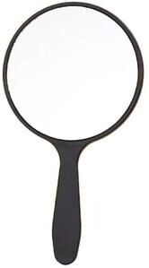 Fusion Finds Creative Handheld Makeup Mirror Portable Round Vanity Mirror With Comfortable Handle black l
