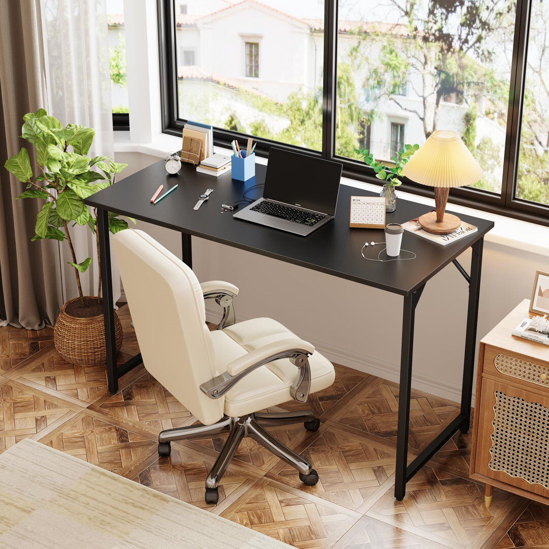 Chengdu Menghejia Technology Co., Ltd. 100 Cm Computer Desk, Adjustable Feet, Black 70cm H X 100cm W X 48cm D