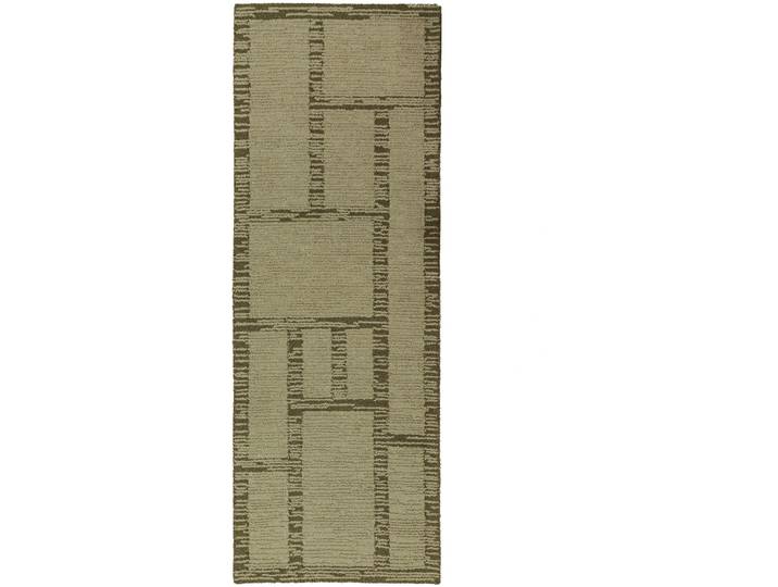 Teppich Holland Pistazie Architektonisch 100 Prozent Wolle 80 x 230 cm - Material: 100% Wolle
