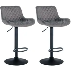 CLP 2er Set Barhocker Minosa Samt   Farbe: dunkelgrau, Material: Samt