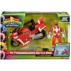 Playmates Power Rangers Mighty Morphin Re-Ignition - Tyrannosaurus Battle Bike with Red Ranger Figure