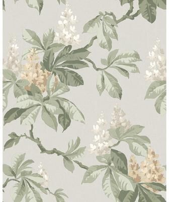 Advantage Chestnut Grey Floral Wallpaper