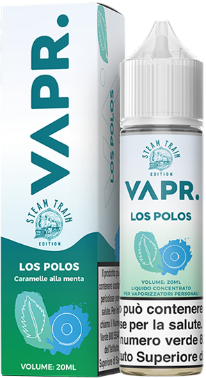 VAPR. Los Polos Steam Train Liquido Shot 20ml Caramella Menta Ghiaccio