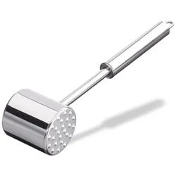 Relaxdays 10 x Fleischklopfer aus Edelstahl Silber