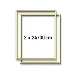 2 Alurahmen Gold 24 x 30 cm – Malen nach Zahlen Zubehör
