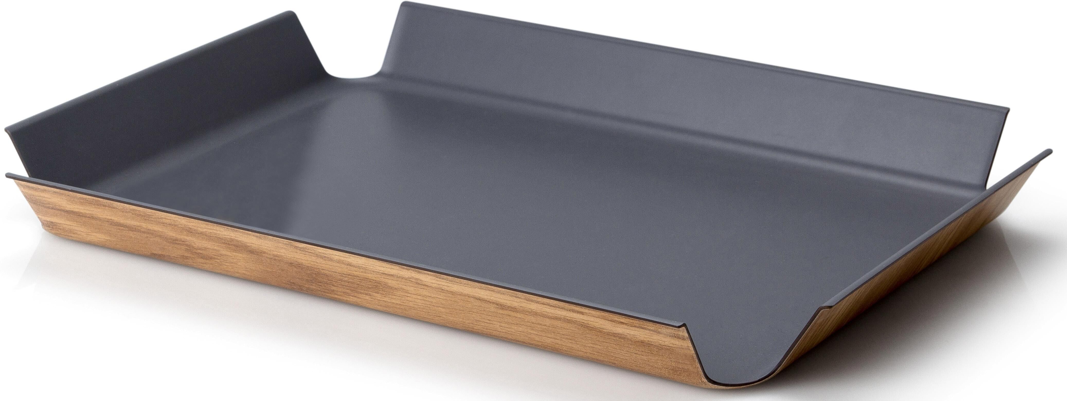 Tablett CONTINENTA, grau (grau, holzfarben), B:40cm L:54,5cm, Holzwerkstoff, Tabletts, Tablett