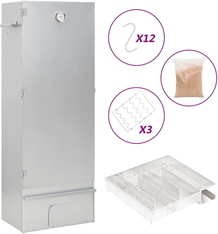 vidaXL Fumoir à four à BBQ générateur de fumée froide acier galvanisé