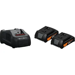 Fein, Werkzeugakku + Ladegerät, 2x Akku + Ladegerät Akku-Starter-Set GBA 18 V 2.0 Ah AS (18 V)