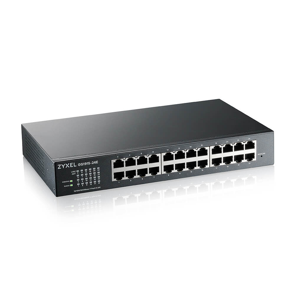 ZyXEL GS1915-24E 24-Port GbE Smart Switch, NebulaFlex, Rackmount, lüfterlos GS1915-24E-EU0101F