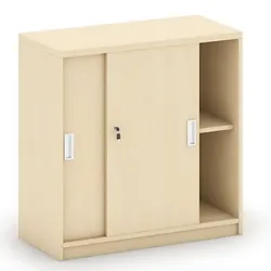 Schiebetürenschrank MIRELLI, 800 x 400 x 800 mm, Birke
