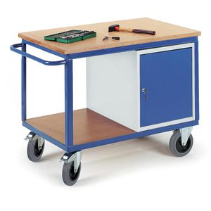 Rollcart Werkstattwagen 07-4306, Tragkraft 600kg, Montagewagen, 1150 x 700mm, 1 Ablage & 1 Schrank
