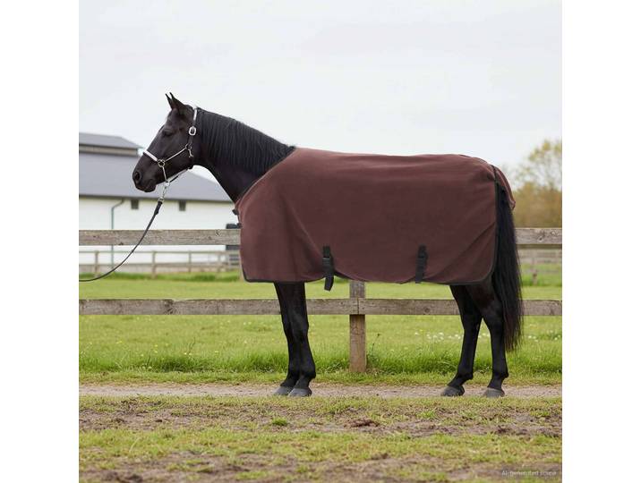 vidaXL Pferdedecke Volles Dunkelbraun 115 cm Polyester-Fleece
