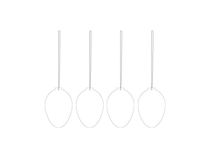 Cooee Design Décoration de Pâques\, Acier Inoxydable\, Blanc\, 1 cm