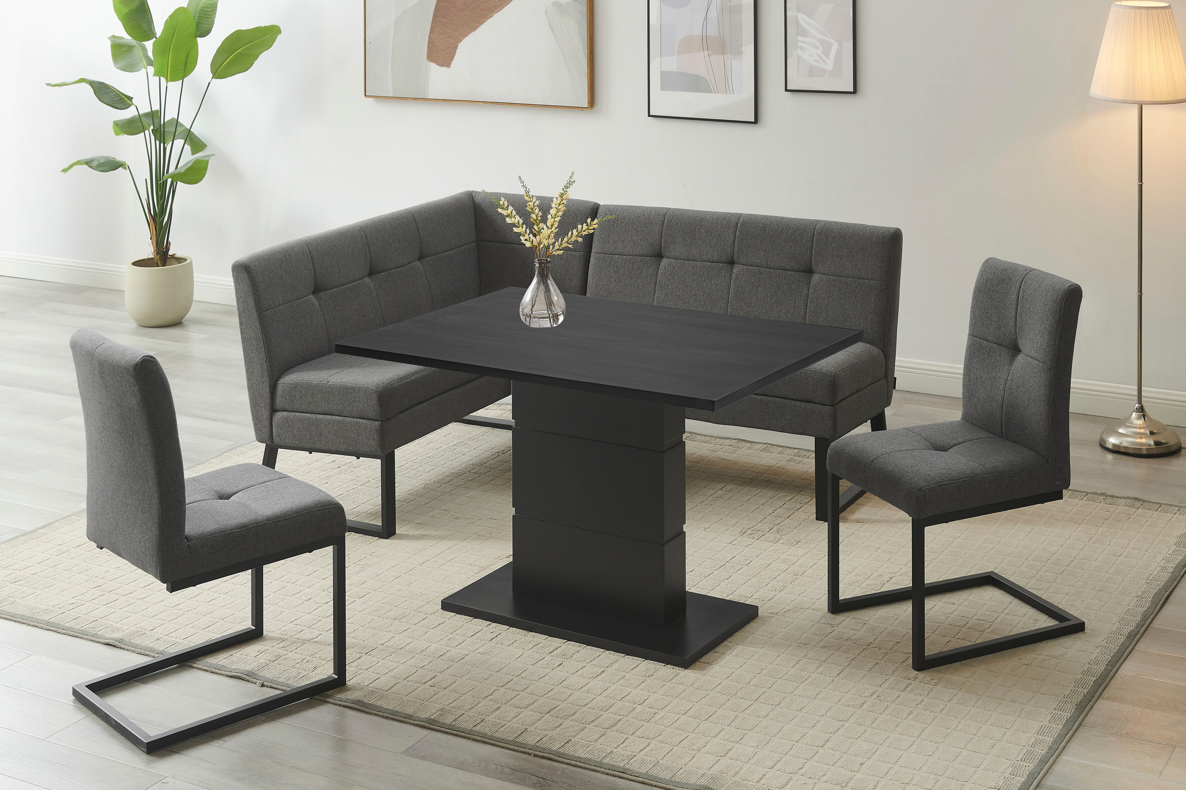 Esstisch OTTO HOME "Geranie", schwarz, B:120cm H:76cm T:80cm, MDF, Tische, Esstisch, mit pflegeleichter Melaminoberfläche, lackierter Fuß