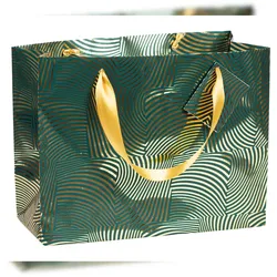Clairefontaine 5x Premium, Geschenktasche Shopper Geo gold/grün 32x13x24,5 cm - Grün 212915C