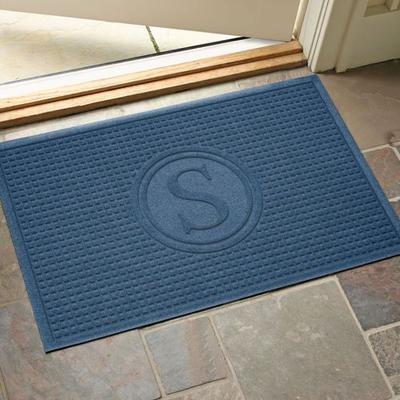 Bungalow Dba Matterly Squares Monogram Doormat 35 x 23, 35 x 23, Navy