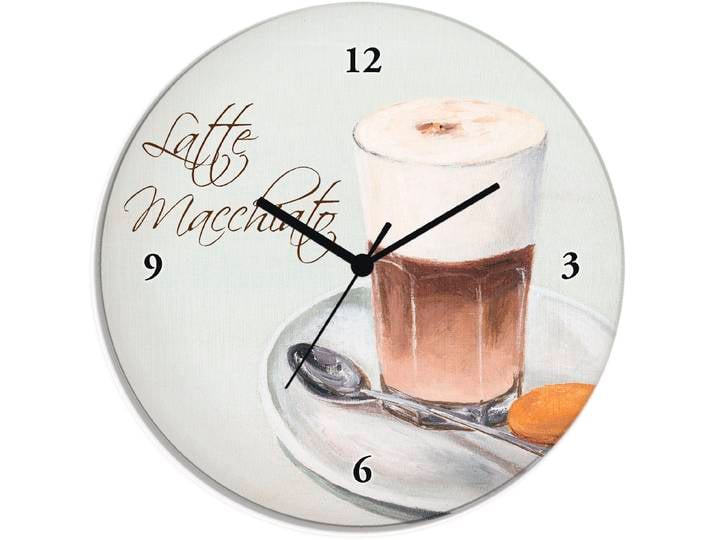 Wanduhr ARTLAND Latte Macchiato , weiss (weiß), T:1,8cm, Wanduhren, Wanduhr, wahlweise mit Quarz- oder Funkuhrwerk, lautlos ohne Tickgeräusche