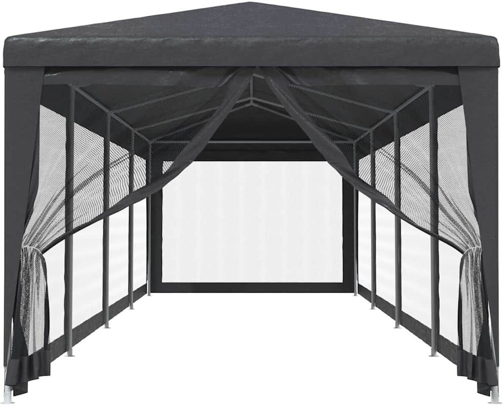 vidaXL Tente de fête et 10 parois latérales en maille Anthracite 3x12m