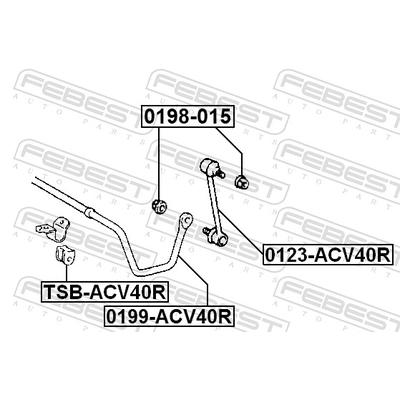 FEBEST Stange/Strebe, Stabilisator Hinterachse 0123-ACV40R für TOYOTA