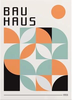 Inspire Essentials Abstract Bauhaus Orange Geometric Wall Art Canvas Prints 2 11.81 15.75 In