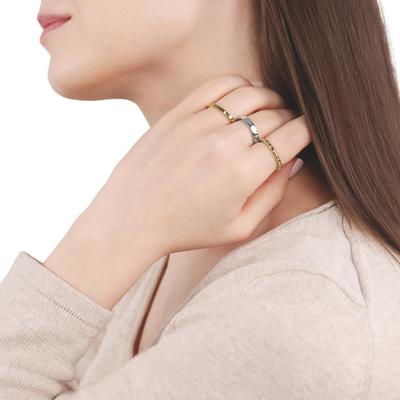 Ring-Set TOM TAILOR "Multipack Schmuck Geschenk Edelstahl" Gr. 56, gold (edelstahlfarben, gelbgoldfarben), Fingerringe, Damen, 56, Edelstahl, 7,5mm