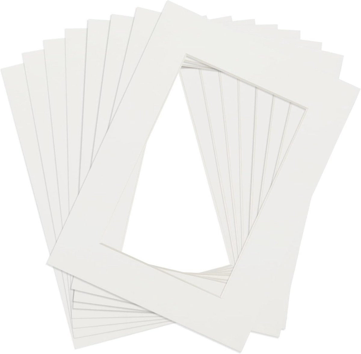8 stuks Passe-partout voor schilderijen en foto's, 15x20 cm, beige karton