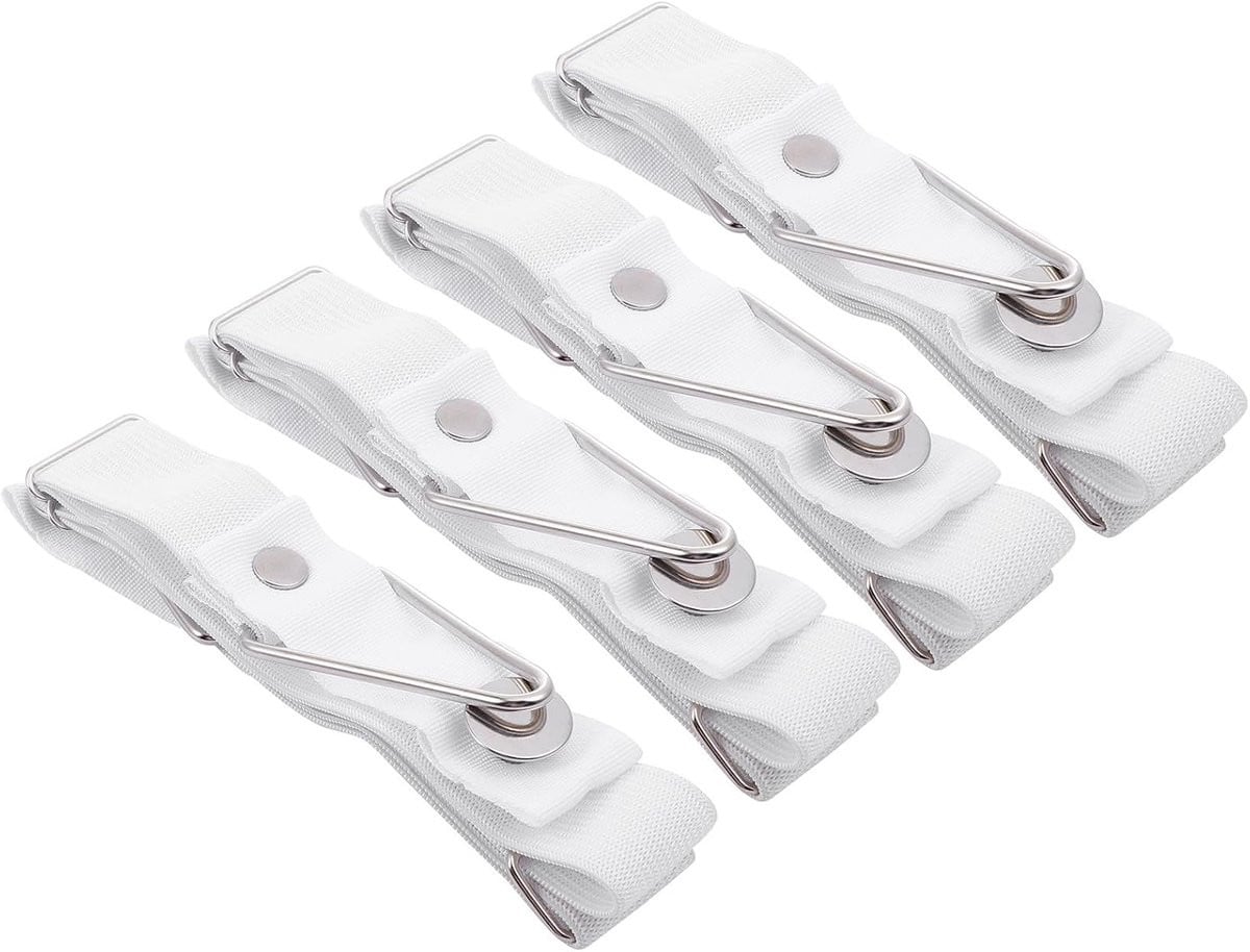 Set van 4 dekbedclips om verschuiven te voorkomen, wit