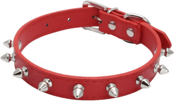 Inspire Picks Leather Spiked Pet Collar Adjustable Studded Neck Strap For Dogs & Cats 6 37x1.5cm