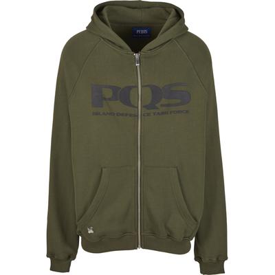 Kapuzenpullover PEQUS "PEQUS PEQUS Island Defender Zip Hoodie", Herren, Gr. M, grün, 100% Baumwolle, Rundhals, Pullover Kapuzenpullover