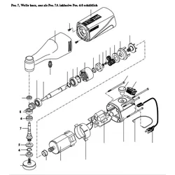 PROXXON 28660-07A Welle kurz inklusive Pos. 28660-04 bis 28660-08 für Winkelpolierer WP/E