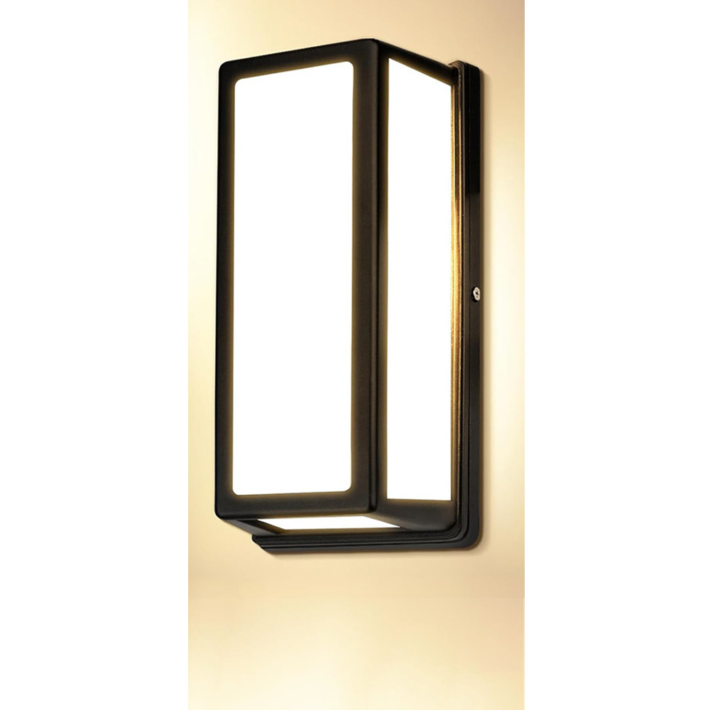 Rosikey Moderne Zwarte Aluminium Wandlamp IP65 Waterdicht voor Binnen en Buiten, Rechthoekig LED Design