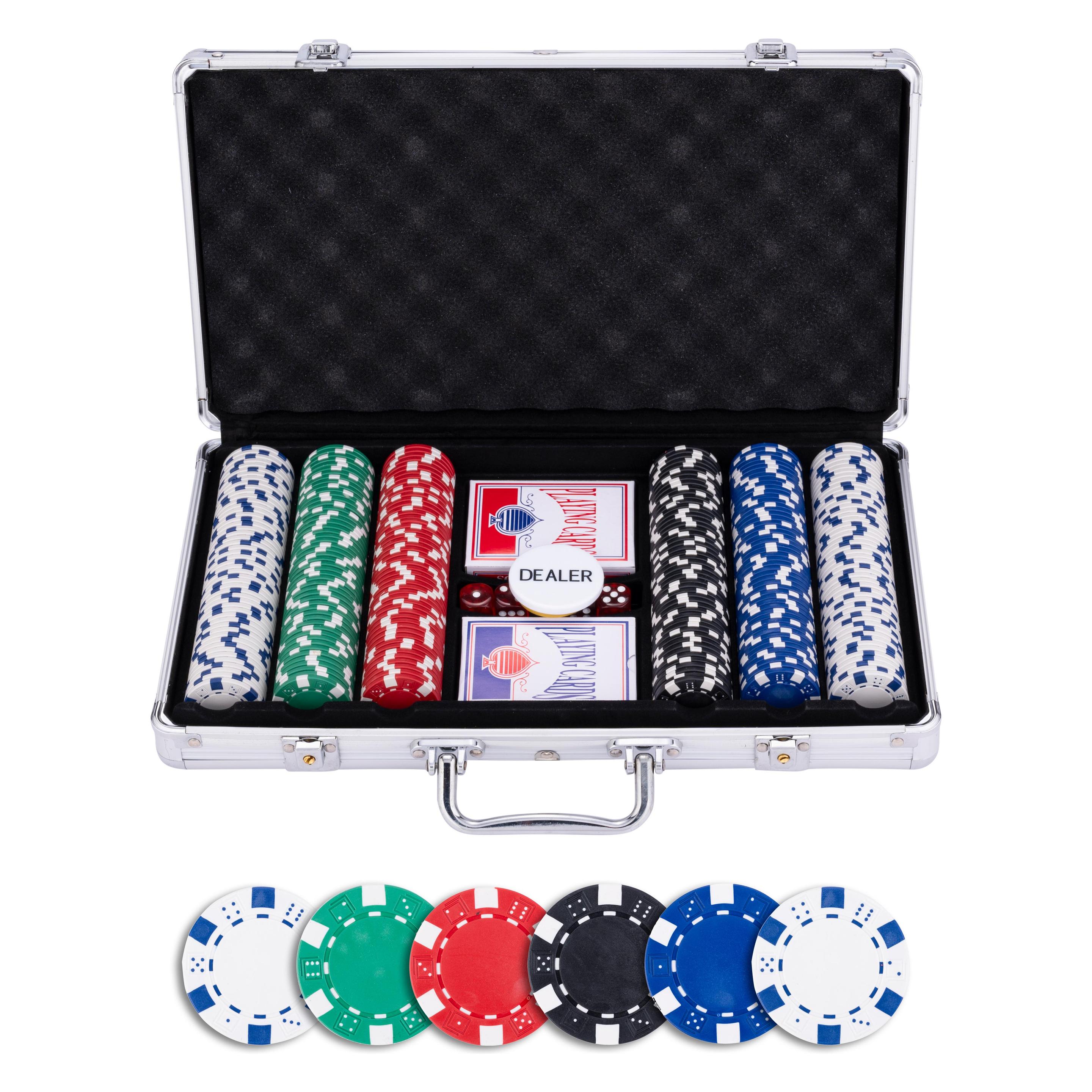 Longfield Pokerset im silbernen Koffer mit 300 Chips (11,5 Gramm) (320910)