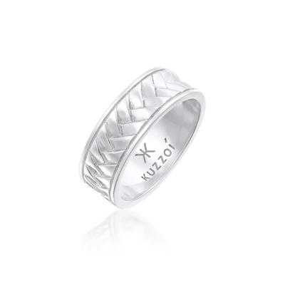 Silberring KUZZOI "Ring Herren Bandring Used Vintage Retro 925 Silber" Gr. 62, silber, Fingerringe, Herren, 62, Silber 925 (Sterlingsilber), Silberring