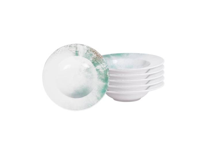 Lot de 6 assiettes à pâtes islande en grès 27 cm