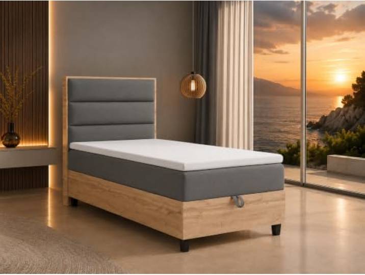 Best For Home Trinity K-1 Plate Single Boxspringbett 100x200 cm mit Topper