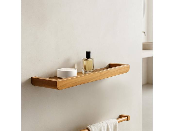 Etagère murale en bois de teck massif 70 cm