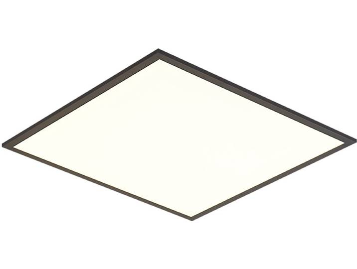 QAZQA reeves - Moderne Dimbare LED Plafondplaat lamp met Dimmer - 1 lichts - L 60 cm - Zwart - Garage / Kelder\,Hal / Vide\,Winkel / Showroom