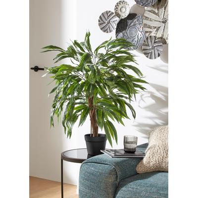 Kunstpflanze CREATIV GREEN "Weeping-Ficus", grün, H:80cm, Kunststoff, Polyester, Kunstpflanzen, Kunstpflanze
