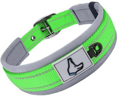 Uplift Essentials Endurance Pro Padded Reflective Dog Collar green l