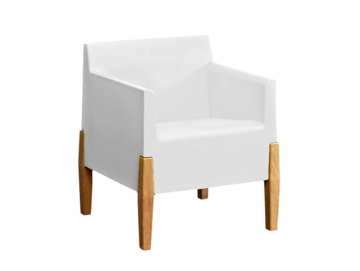 SERRALUNGA fauteuil KUBRICK (Blanc - LLDPE et bois)