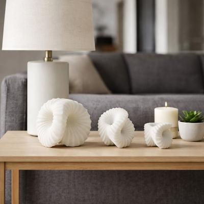 Sagebrook Home "Sculptures Set of 3 - White Resin Decorative Shell, 4/5/6 in - 6.0"""