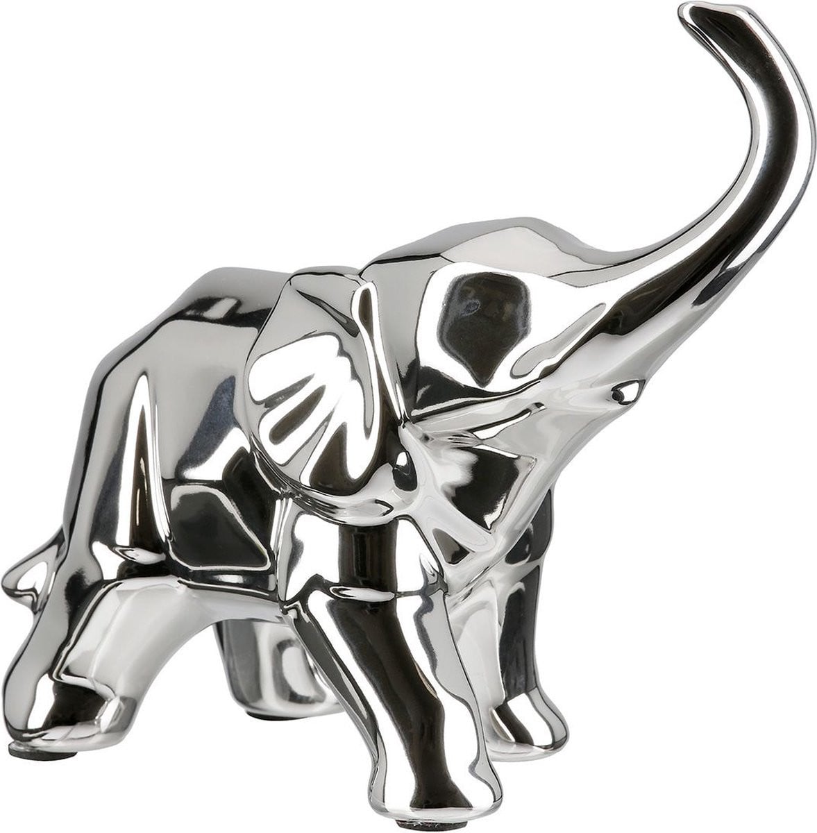 Gilde Handwerk Edgy Olifant Sculptuur - Zilver - Keramiek - Maat L