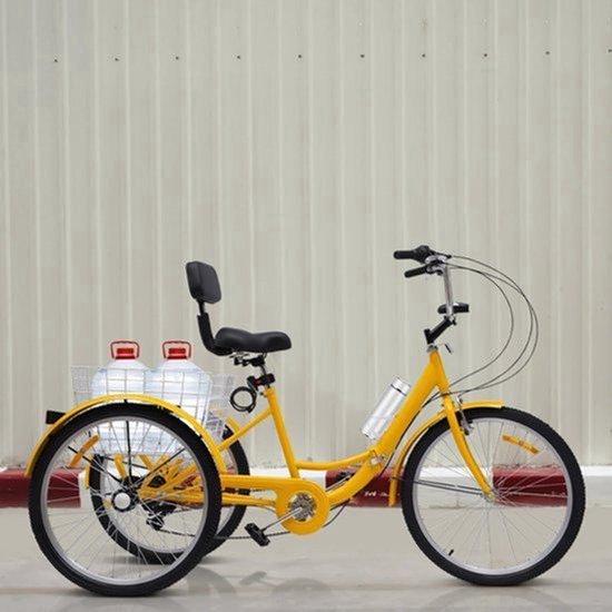 Drei-Rad-Fahrrad - Drei-Rad-Krad - 7-Gang-Getriebe - Stahl-Fahrrad - Klapp-Fahrrad - Oranges