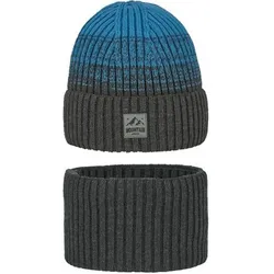ARECO Kinder Mütze Set (Beanie und Tube) Juniors, Größe ONE SIZE in Schwarz Schwarz