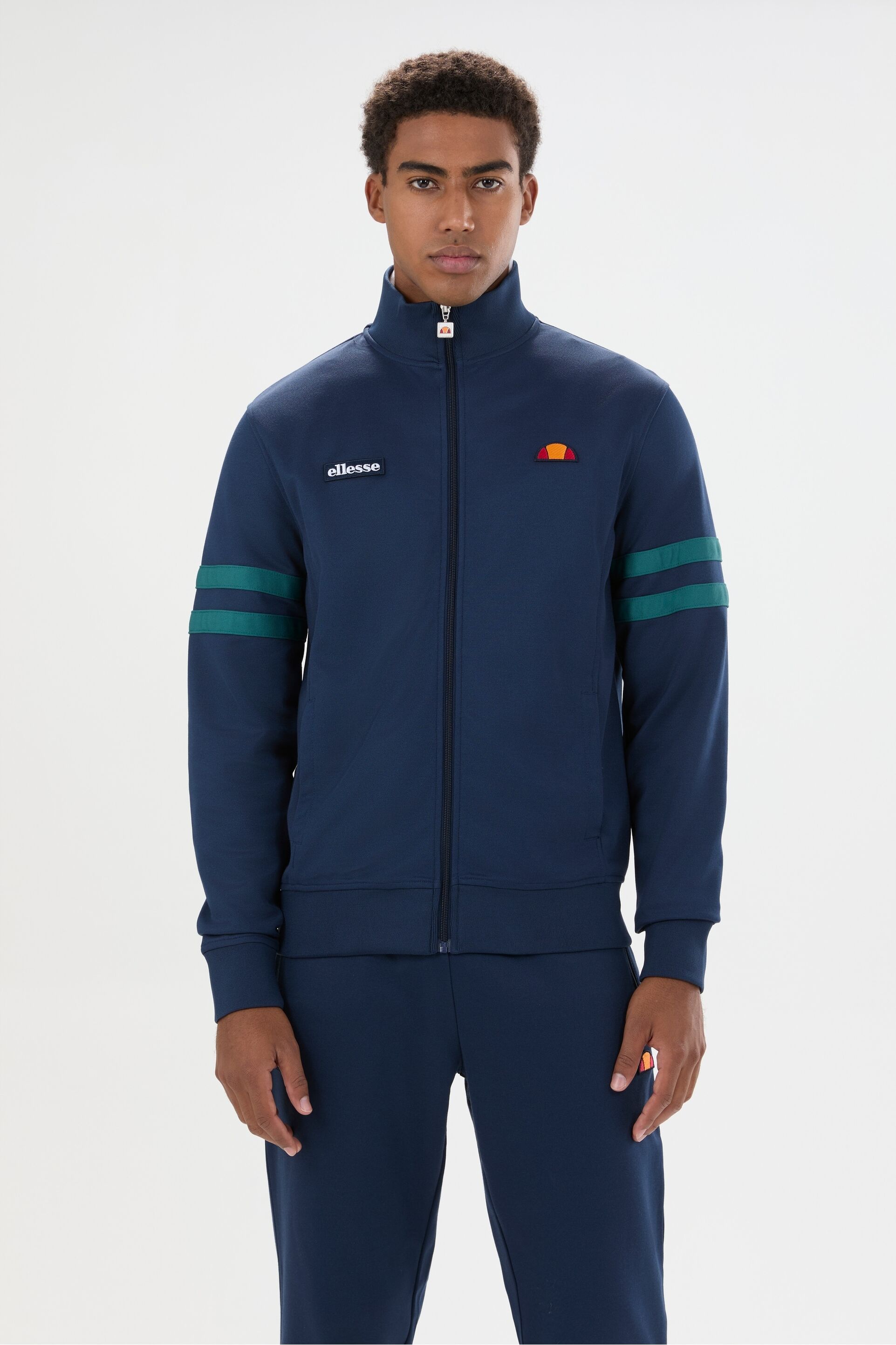 Sweatshirt ELLESSE "Roma", Herren, Gr. XL, blau, 50% Polyester, 50% Baumwolle, bestickt, mehrfarbig, normal, hoch geschlossener Ausschnitt, Sweatshirts Sweatshirt, im lässigen Design