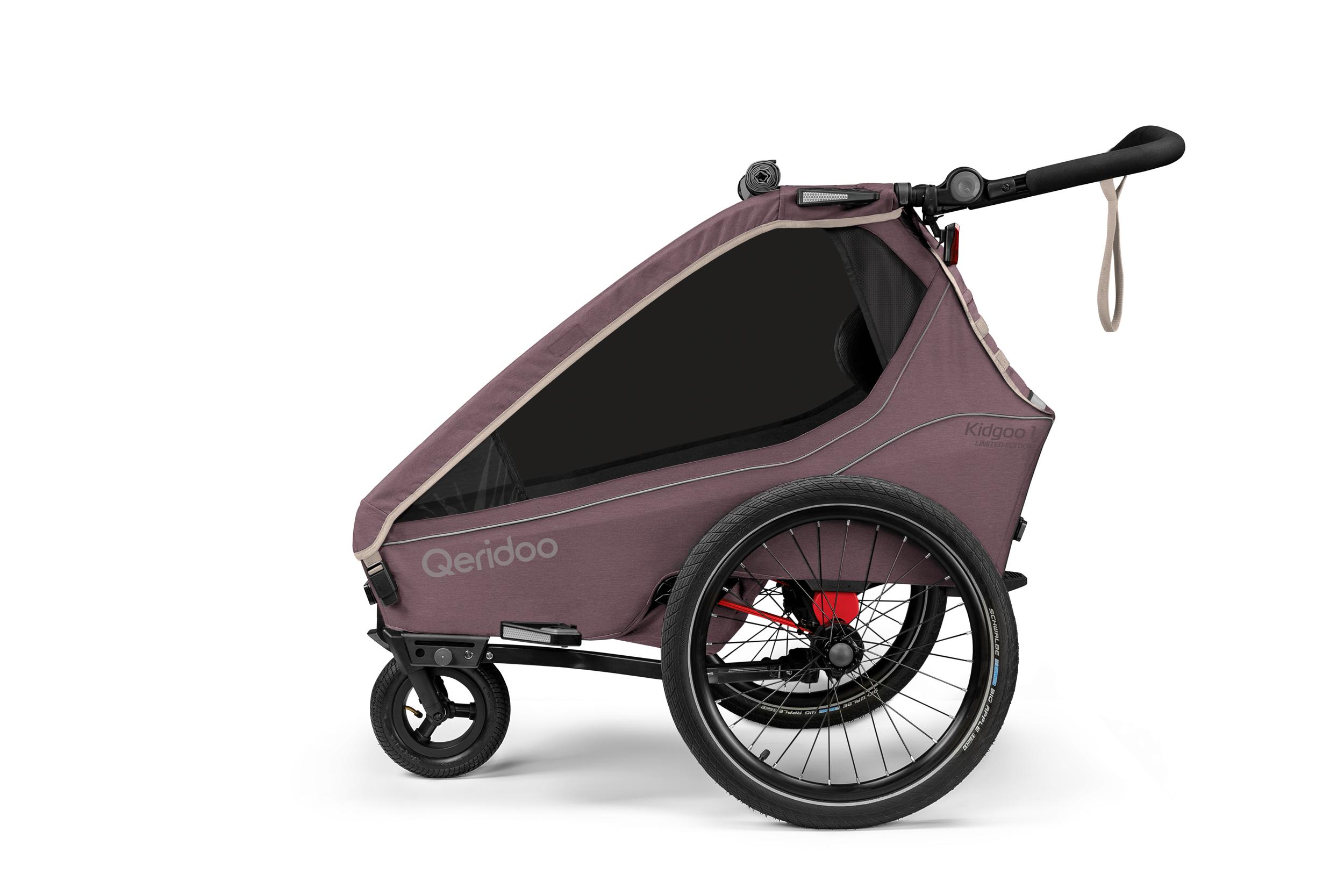 Qeridoo Kidgoo 1 - Kinderfahrradanhänger für 1 Kind Farbe: Wildberry Violet