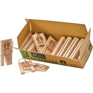 DEUFA Mausefalle Luna 237006, Schlagfalle aus Holz, 20 Stück