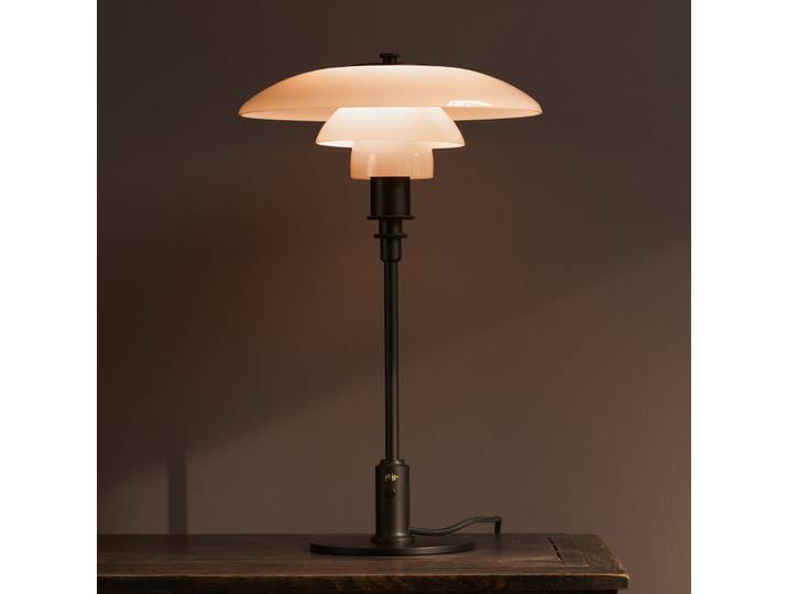 PH 3/2 Tischlampe dusty terracotta E14 - Louis Poulsen - Wohnzimmer - Modern - Messing - Mit Schirm