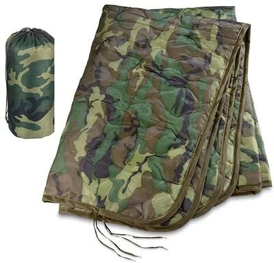 HomeDecorAndMore LLC Tactical Army Poncho Liner Camouflage Blanket, Water Repellent Woobie Quilted Military Blanket For Outdoor Adventures woodland